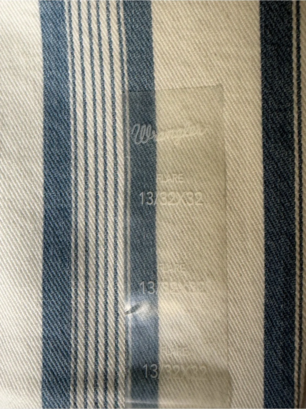 Wrangler Retro Women’s High Rise Flare Jeans Blue/White Striped 5-Pkt NWT